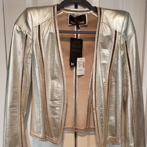Roberto Cavalli Women's Gold Leather Jacket